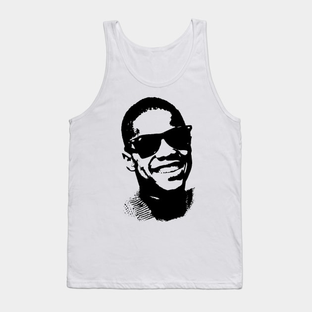 Stevie Wonder Portrait black white Tank Top by phatvo